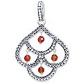 Silver Carnelian 'Peacock Plumes' Pendant (Indonesia)