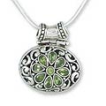 Peridot 'Lime Blossom' Floral Necklace (India)