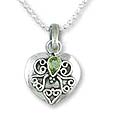Sterling Silver Peridot 'Love's Magic' Heart Necklace (India)
