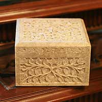 Soapstone 'Ivy Bower' Jewelry Box (India)