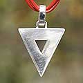 Sterling Silver and Leather 'Bold Triangles' Pendant Necklace (Peru)