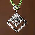 Sterling Silver 'Congratulations' Topaz and Peridot Necklace (Indonesia)