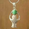 Sterling Silver 'Mother Earth' Turquoise Necklace (India)