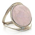 Sterling Silver 'Love's Moon' Rose Quartz Ring (Brazil)