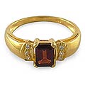 Vermeil Garnet 'Nosegay' Solitaire Ring (India)