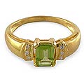 Vermeil Peridot 'Nosegay' Solitaire Ring (India)