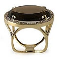18k Goldplated Silver 'Energy' Smokey Quartz Ring (Brazil)