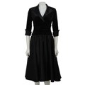 Jessica Howard Women's Black Velvet Cuff-sleeve Dress