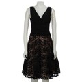 Jessica Howard Women's Double V-neck Lace Skirt Dress