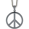 Stainless Steel Peace Sign Pendant Necklace