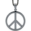 Stainless Steel Peace Sign Pendant Necklace