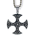 Stainless Steel Black-plated Celtic Cross Necklace