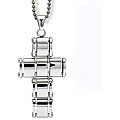 Stainless Steel Link Cross Pendant Necklace