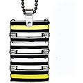Two-tone Stainless Steel and Rubber Layered Necklace