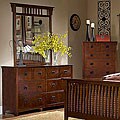 Mission Valley Traditional Cherry Dresser and Mirror Set