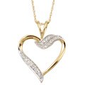 10k Yellow Gold Diamond Heart Necklace