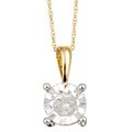 10k Yellow Gold 1/5ct TDW Diamond Illusion Necklace (J, I2-I3)
