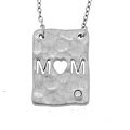 Sterling Silver Diamond 'Mom' Necklace