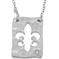 Sterling Silver Diamond Fleur de Lis Necklace