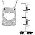 Sterling Silver Diamond Heart Cutout Necklace