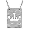 Sterling Silver Diamond Crown Cutout Necklace