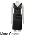 Suzi Chin Women's Stretch Satin Surplice Dress