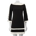 Donna Morgan Colorblock Trim Ponte Dress