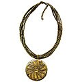 Woven Brass Pendant Necklace (India)