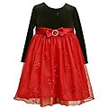 Bonnie Jean Little Girl's Red/ Black Christmas Dress
