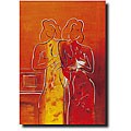 Hand-painted 'Abstract Women' Gallery-wrapped Canvas Art
