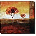 Hand-painted 'Abstract Landscape' Gallery-wrapped Art