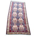Persian Hamadan Hand-knotted Navy/ Red Rug (4'6 x 10'6)