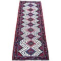 Persian Hamadan Hand-knotted Ivory/ Red Rug (3'9 x 10'3)