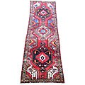 Persian Hamadan Hand-knotted Red/ Beige Rug (3'9 x 11'4)