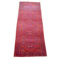 Persian Hamadan Hand-knotted Navy Rug (3'8 x 9'7)
