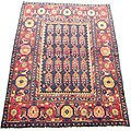 Persian Hamadan Hand-knotted Navy/ Red Rug (4'6 x 6'3)