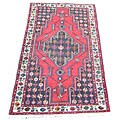 Iranian Hamadan Hand-knotted Red/ Ivory Persian Rug (4'4 x 7'3)