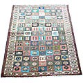 Persian Hamadan Hand-knotted Olive/ Ivory Rug (5' x 6'8)
