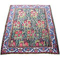 Persian Hamadan Hand-knotted Black/ Navy Rug (5' x 6'2)