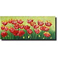 Hand-painted 'Whimsical Floral' Gallery-wrapped