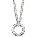 Rhodium-plated Cubic Zirconia Circle Necklace