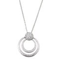 Rhodium-plated Cubic Zirconia Double-circle Necklace