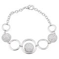 Rhodium-plated Pave Cubic Zirconia Dome Bracelet