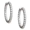 Rhodium-plated Cubic Zirconia 37-mm Hoop Earrings