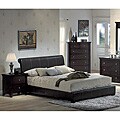 Contemporary Dark Espresso 3-piece King Bed and Nightstand Set