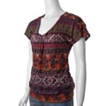 Belle du Jour Junior's Banded Hem Floral Print Top