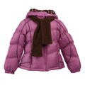 London Fog Girl's Purple Chevron Quilted Bubble Coat