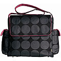 OiOi 'Dots' Messenger-style Diaper Bag with Pink Lining
