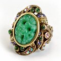 Sweet Romance Women's Vintage Glass Ring