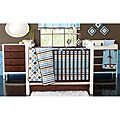 Bacati Aqua Chocolate 12-piece Crib Bedding Set